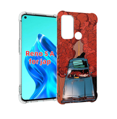 Чехол MyPads машина мчится с дымком для Oppo Reno 5A