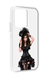 Чехол MyPads стройная-девушка-в-черном-платье для Vivo iQOO 10