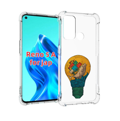 Чехол MyPads кит в лампочке с парусами для Oppo Reno 5A