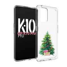 Чехол MyPads Елка новогодняя с подарками акварель для OPPO K10 Pro