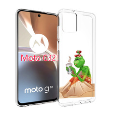 Чехол MyPads Гринч-в-платье для Motorola Moto G32