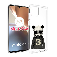 Чехол MyPads Панда-в-костюме для Motorola Moto G32