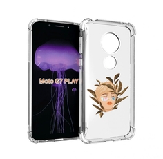 Чехол MyPads лицо-с-патчами для Motorola Moto G7 Play