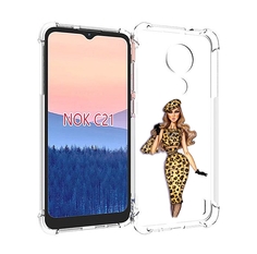 Чехол MyPads леопардовое платье женский для Nokia C21