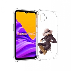Чехол MyPads загадочная-девушка-в-костюме женский для Samsung Galaxy Xcover Pro 2