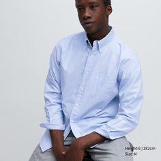 Рубашка мужская UNIQLO 455955COL64 синяя M (доставка из-за рубежа)