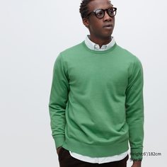 Джемпер мужской UNIQLO 450535COL51 зеленый S (доставка из-за рубежа)