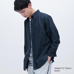 Рубашка мужская UNIQLO 455955COL69 синяя 3XL (доставка из-за рубежа)