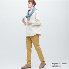 Брюки мужские UNIQLO 455482COL42 желтые 38/30 (доставка из-за рубежа)
