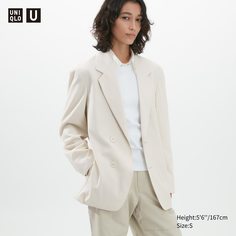 Блейзер женский UNIQLO 458034COL30 бежевый L (доставка из-за рубежа)