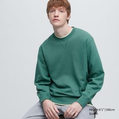 Свитшот мужской UNIQLO 455394COL54 зеленый S (доставка из-за рубежа)