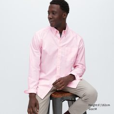 Рубашка мужская UNIQLO 456630COL12 розовая 2XL (доставка из-за рубежа)