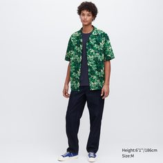Рубашка мужская UNIQLO 458353COL55 зеленая L (доставка из-за рубежа)