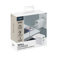 Сетевое зарядное устройство Deppa 11426 1x USB Type A, 1xUSB Type-C 3 А белый