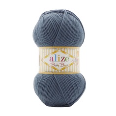 Пряжа Alize Baby Best, 100г, 240м (бамбук) антипиллинг (418 светлый индиго), 5 мотков
