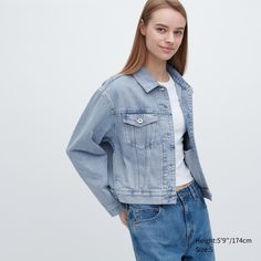 Джинсовая куртка женская UNIQLO 456090COL64 синяя XL (доставка из-за рубежа)
