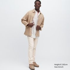 Брюки мужские UNIQLO 455482COL30 бежевые 30/30 (доставка из-за рубежа)