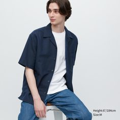 Рубашка мужская UNIQLO 455968COL68 синяя XL (доставка из-за рубежа)