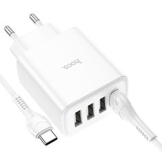 Сетевое зарядное устройство Hoco C102A отсутствует 4xUSB 3 А белый