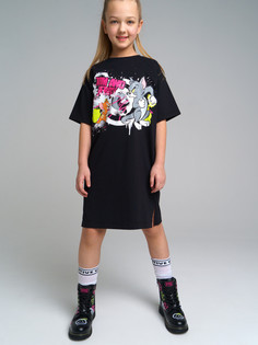 Платье детское PlayToday 12341035, цвет черный, разноцветный, размер 164