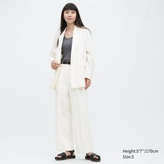 Брюки женские UNIQLO 456215COL01 белые L (доставка из-за рубежа)