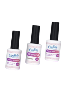 Набор Conflate Nail Professional: База для ногтей каучуковая+ Топ для гель лака+ Праймер