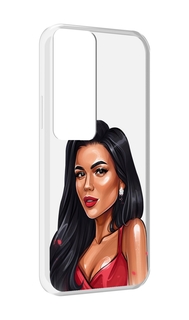 Чехол MyPads Брюнетка-в-красном-платье для Tecno Pova Neo 2