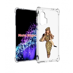 Чехол MyPads леопардовое платье женский для Motorola Edge+ Plus