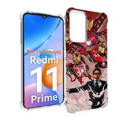 Чехол MyPads Тони-Старк-и-костюмы для Xiaomi Redmi 11 Prime 4G