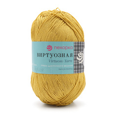 Пряжа Пехорка Виртуозная, 100г, 333м (100% хлопок) (447-Горчица), 5 мотков