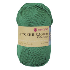Пряжа Пехорка Детский хлопок (мерсеризованный), 100г, 330м (335-Изумруд), 5 мотков