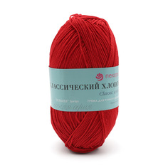 Пряжа Пехорка Классический хлопок, 100г, 250м (06 красный), 5 мотков