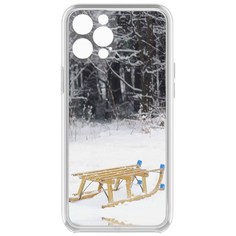 Чехол-накладка Krutoff Clear Case Санки для iPhone 12 Pro с защитой камеры