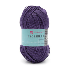 Пряжа Пехорка Весенняя, 100г, 250м, мерсеризованный хлопок (78 фиолетовый), 5 мотков