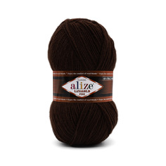 Пряжа ALIZE Lanagold fine 100г, 390м (шерсть, акрил) (26 коричневый), 5 мотков