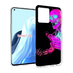 Чехол MyPads скелет-робот-фиолетовый для OPPO RENO 7 4G