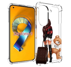 Чехол MyPads девушка-с-модным-чемоданом женский для Asus Zenfone 9 (AI2202)