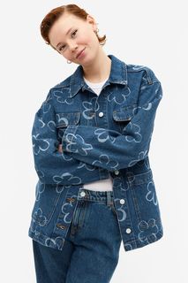 Джинсовая куртка женская Monki 1138988001 синяя XL (доставка из-за рубежа)