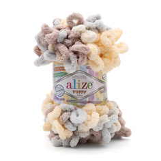 Пряжа Alize Puffy Color, 100г, 9м (100% микрополиэстер) (6463 секционный), 5 мотков