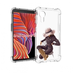 Чехол MyPads загадочная-девушка-в-костюме женский для Samsung Galaxy Xcover 5