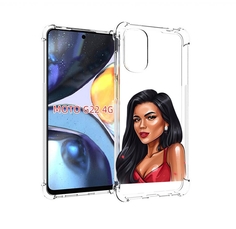 Чехол MyPads Брюнетка-в-красном-платье для Motorola Moto G22 4G