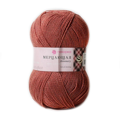 Пряжа Пехорка Мерцающая, 100г, 430м (акрил, метанит) (21 брусника), 5 мотков