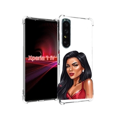 Чехол накладка MyPads Брюнетка-в-красном-платье для Sony Xperia 1 IV