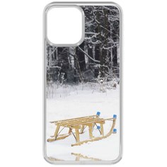 Чехол-накладка Krutoff Clear Case Санки для iPhone 13 Pro