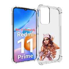 Чехол MyPads девушка-с-маской-для-сна женский для Xiaomi Redmi 11 Prime 4G