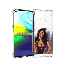 Чехол MyPads нарисованная-девушка-в-фиолетовом-платье женский для Motorola Moto G9 Power
