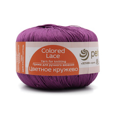 Пряжа Пехорка Цветное кружево, 50г, 475м (100% хлопок) (179 фиалка), 4 мотка