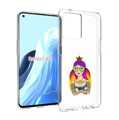 Чехол MyPads девушка в татуировках с короной для OPPO RENO 7 4G