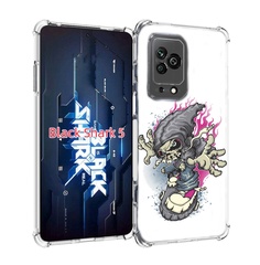 Чехол MyPads нарисованный скелет на скейт борде для Xiaomi Black Shark 5
