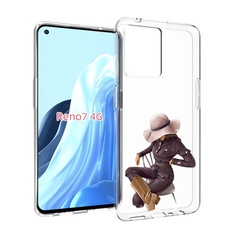 Чехол MyPads загадочная-девушка-в-костюме женский для OPPO RENO 7 4G
